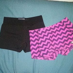 Black and pink with navy blue zigzags spandex